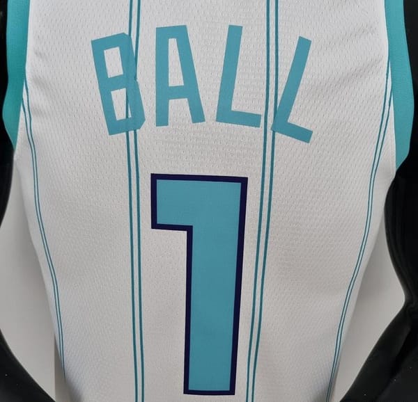75th Anniversary BALL #1 Charlotte Hornets White NBA Jersey - Image 8