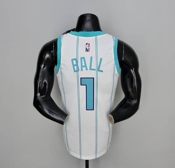 75th Anniversary BALL #1 Charlotte Hornets White NBA Jersey - Image 9