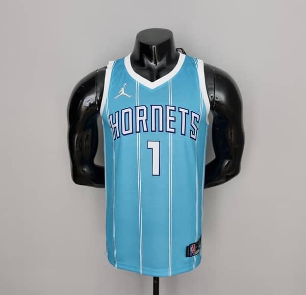 75th Anniversary Ball #1 Charlotte Hornets Blue NBA Jersey