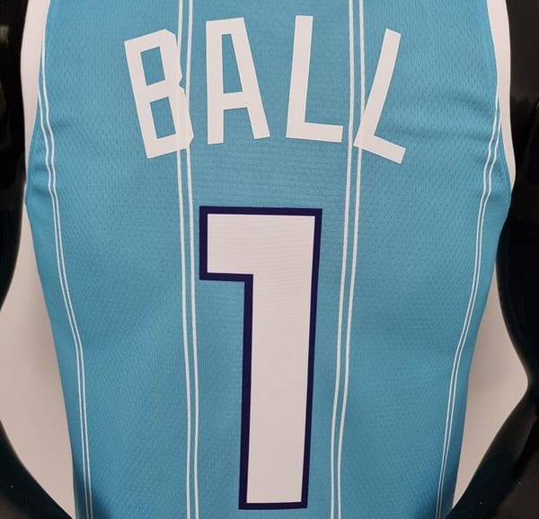 75th Anniversary Ball #1 Charlotte Hornets Blue NBA Jersey - Image 3