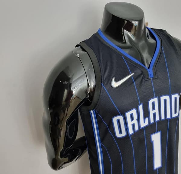 75th Anniversary McGrady #1 Orlando Magic Black NBA Jersey - Image 6