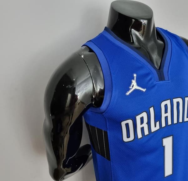 75th Anniversary McGrady #1 Orlando Magic Blue NBA Jersey - Image 8