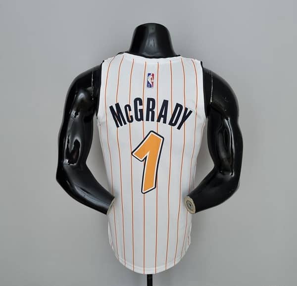75th Anniversary Orlando Magic McGrady #1 White And Orange NBA Jersey - Image 2