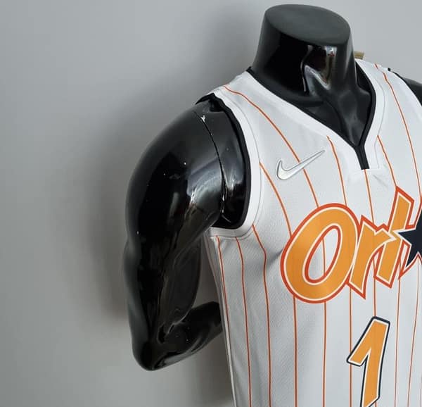 75th Anniversary Orlando Magic McGrady #1 White And Orange NBA Jersey - Image 4