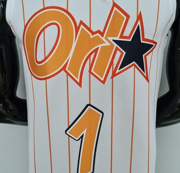 75th Anniversary Orlando Magic McGrady #1 White And Orange NBA Jersey - Image 7