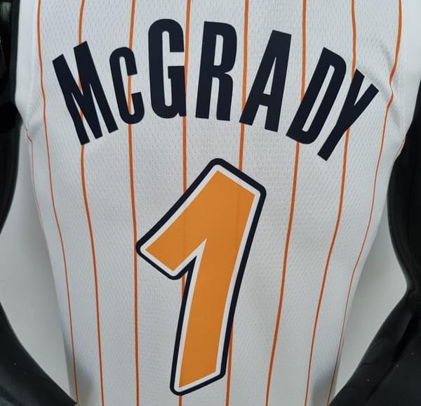 75th Anniversary Orlando Magic McGrady #1 White And Orange NBA Jersey - Image 9