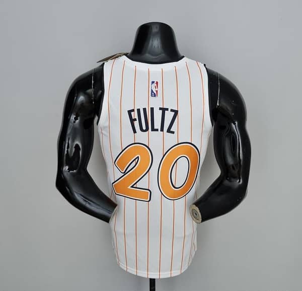75th Anniversary Orlando Magic Fultz #20 White Orange NBA Jersey - Image 4
