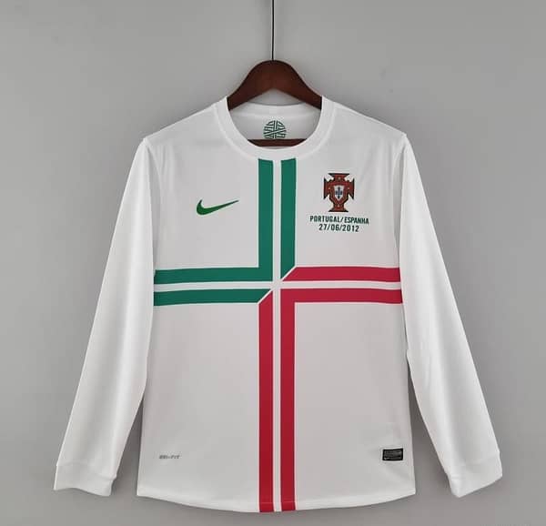 Retro Portugal 2012 Long Sleeve Away Soccer Jersey