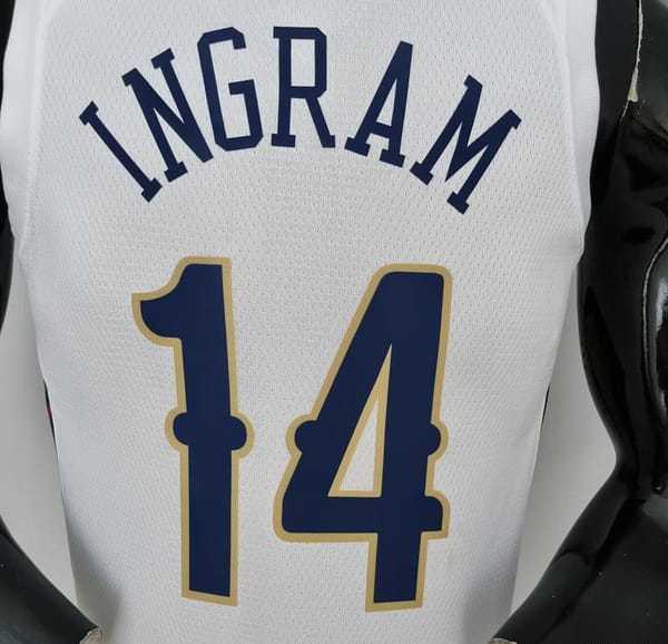 75th Anniversary New Orleans Pelicans Ingram #14 White NBA Jersey - Image 2