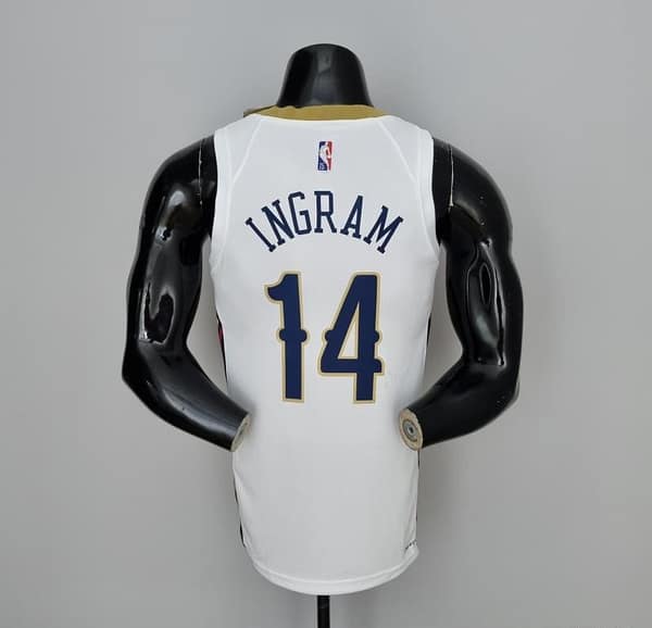 75th Anniversary New Orleans Pelicans Ingram #14 White NBA Jersey - Image 3
