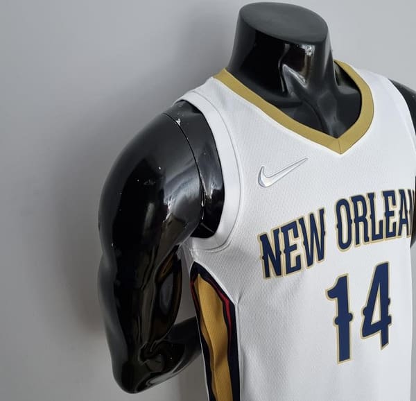 75th Anniversary New Orleans Pelicans Ingram #14 White NBA Jersey - Image 6