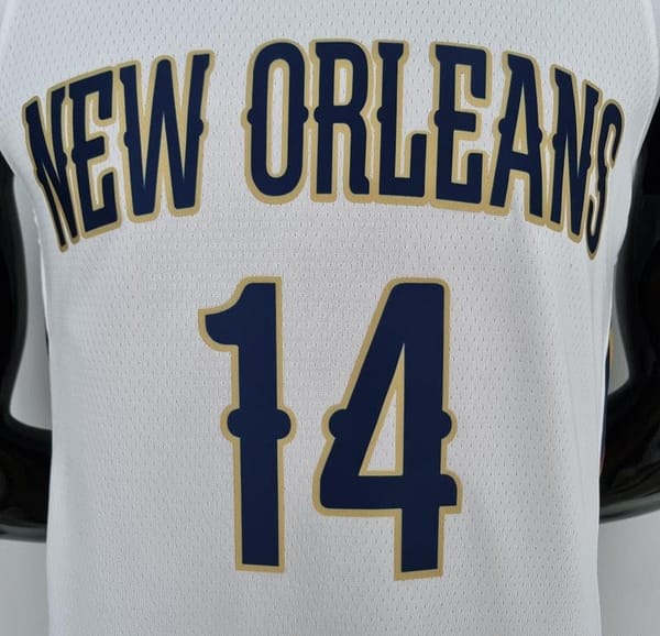 75th Anniversary New Orleans Pelicans Ingram #14 White NBA Jersey - Image 9