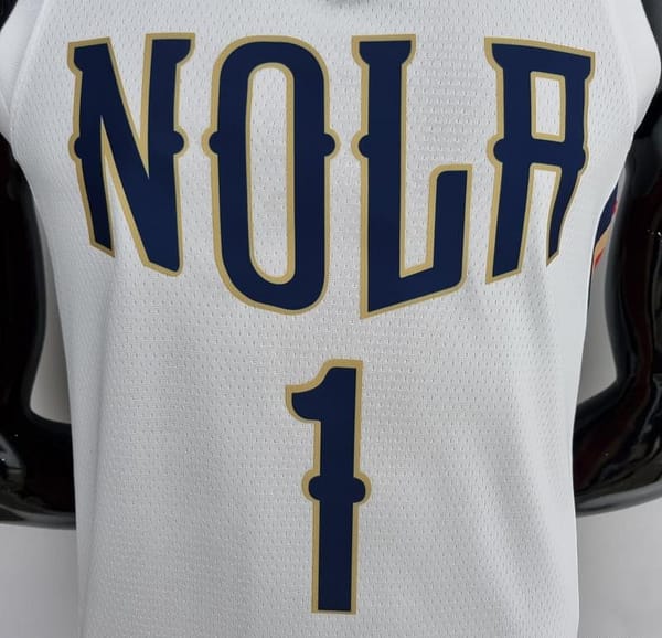2022 New Orleans Pelicans City Edition Williams #1 White NBA Jersey - Image 8
