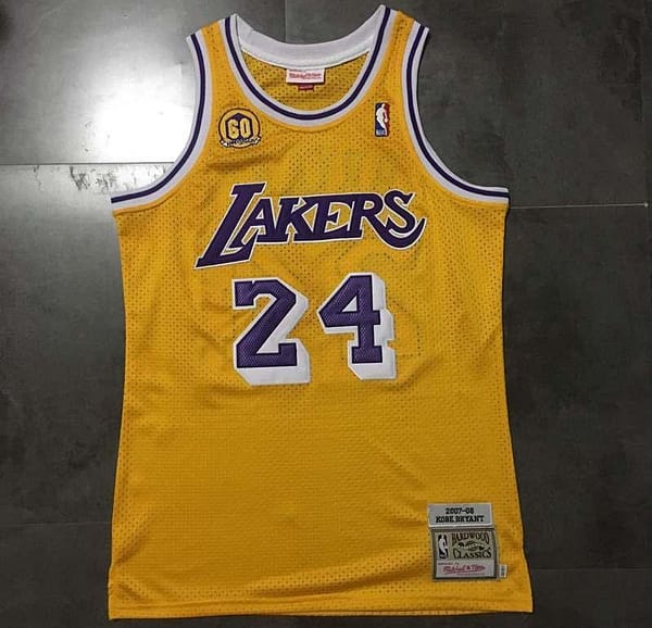 Men's Kobe Bryant Yellow Retro Classic Team Jersey - Image 5