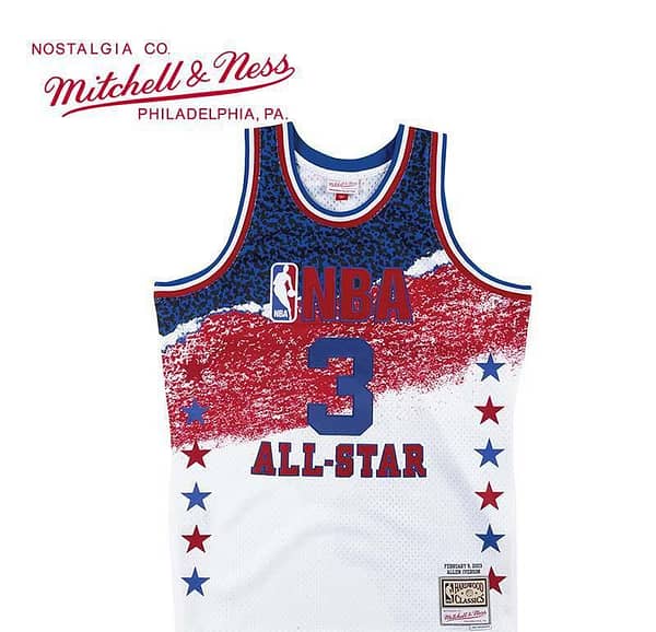 Men's Allen Iverson White Retro Classic Team Jersey - Image 14