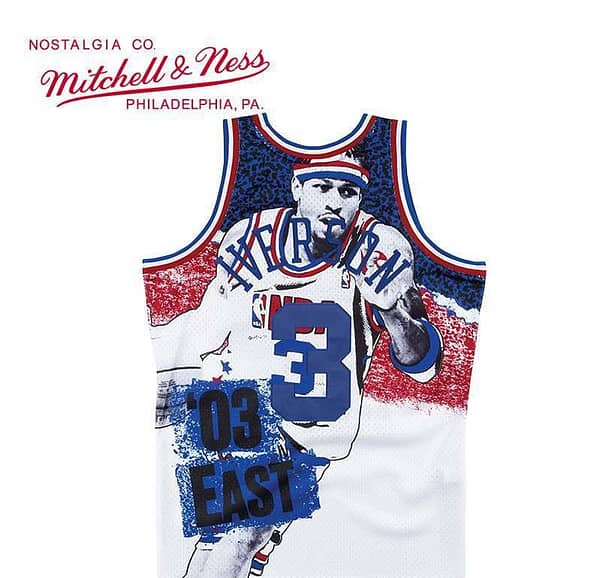 Men's Allen Iverson White Retro Classic Team Jersey - Image 15