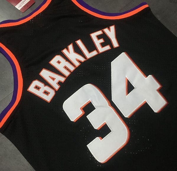 Men's Charles Barkley Black Retro Classic Team Jersey - Image 8