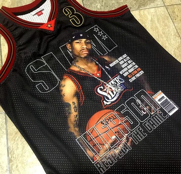 Men's Allen Iverson Black Retro Classic Team Jersey - Image 3