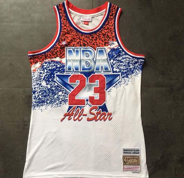 Men's Michael Jordan White Retro Classic Team Jersey - Image 2