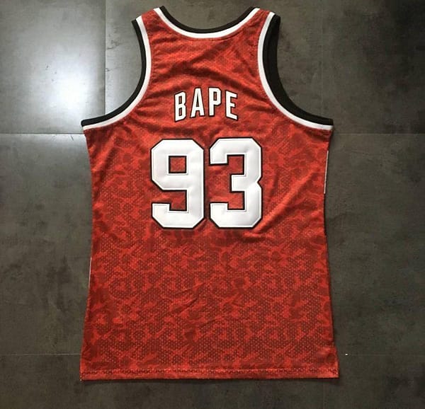 Men's BAPE Red Retro Classic Team Jersey - Image 8