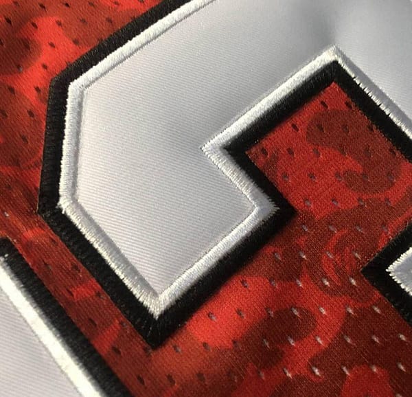Men's BAPE Red Retro Classic Team Jersey - Image 9