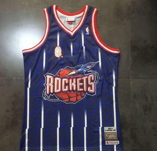 Men's BAPE Blue Retro Classic Team Jersey - Image 2