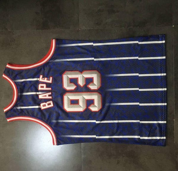 Men's BAPE Blue Retro Classic Team Jersey - Image 7