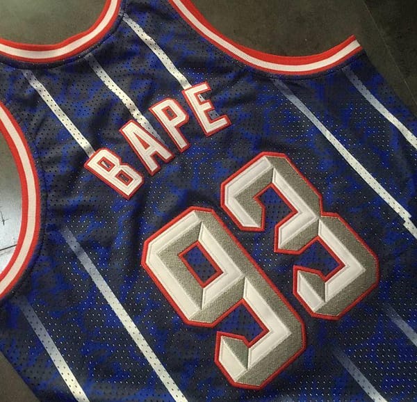 Men's BAPE Blue Retro Classic Team Jersey - Image 9