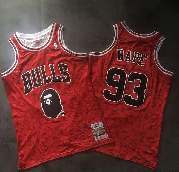 Men's BAPE Red Retro Classic Team Jersey