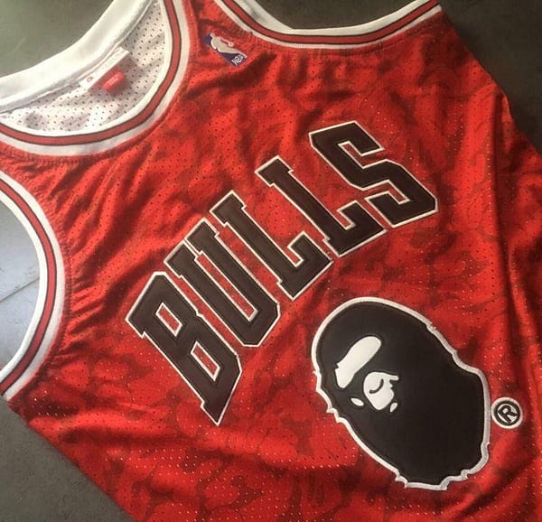 Men's BAPE Red Retro Classic Team Jersey - Image 7