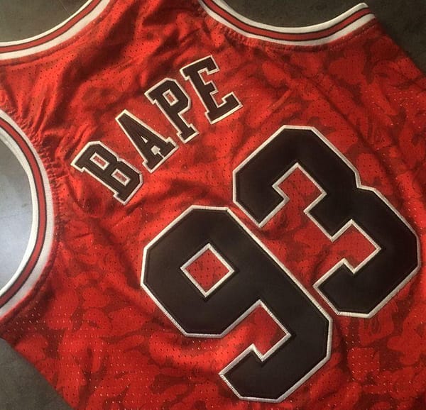 Men's BAPE Red Retro Classic Team Jersey - Image 10