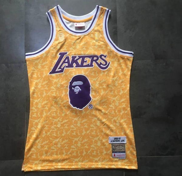 Men's BAPE Yellow Retro Classic Team Jersey - Image 2