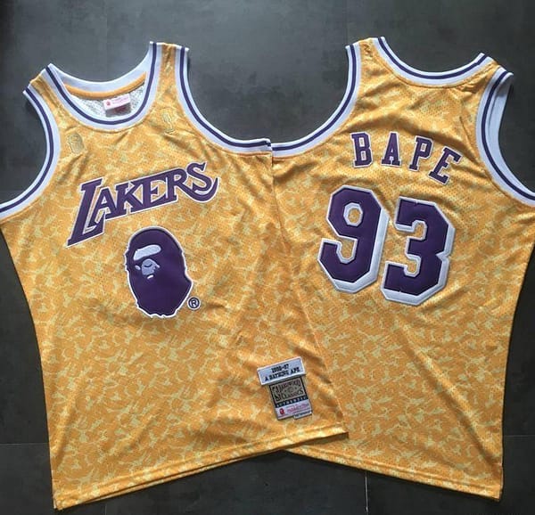 Men's BAPE Yellow Retro Classic Team Jersey