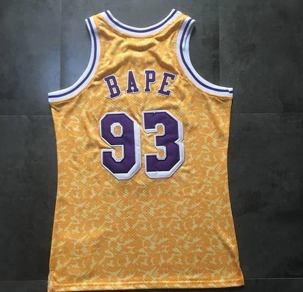 Men's BAPE Yellow Retro Classic Team Jersey - Image 7