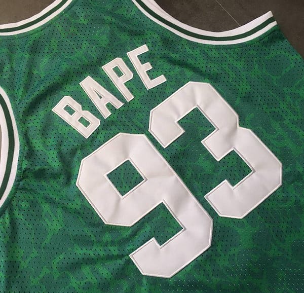 Men's BAPE Green Retro Classic Team Jersey - Image 3