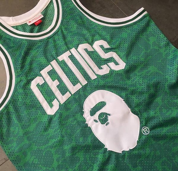 Men's BAPE Green Retro Classic Team Jersey - Image 8