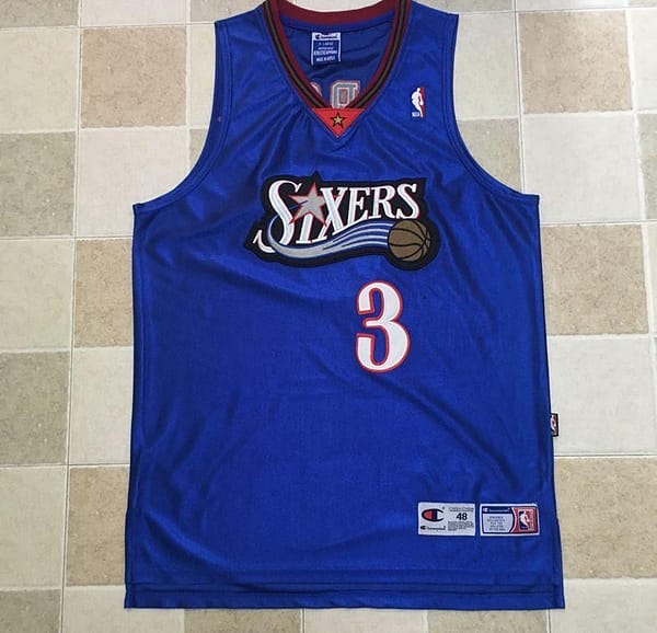 Men's Allen Iverson Blue Retro Classic Team Jersey