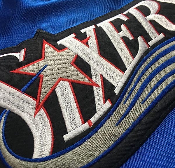 Men's Allen Iverson Blue Retro Classic Team Jersey - Image 3