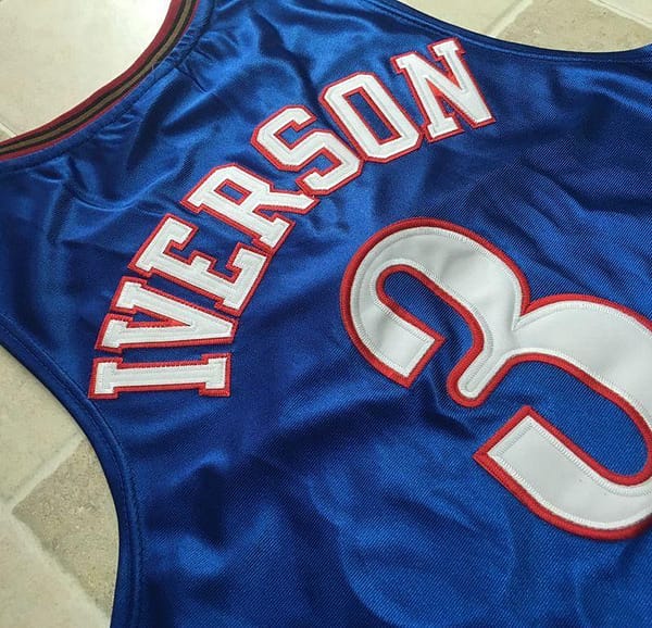 Men's Allen Iverson Blue Retro Classic Team Jersey - Image 7