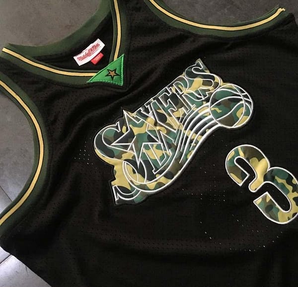 Men's Allen Iverson Black Retro Classic Team Jersey - Image 4