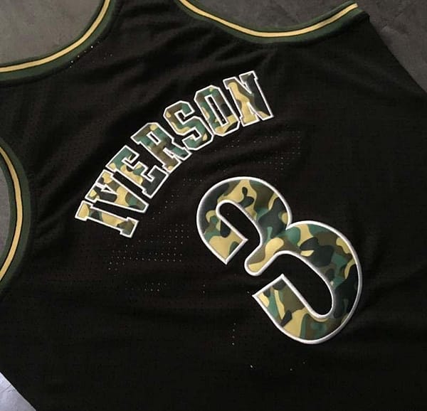 Men's Allen Iverson Black Retro Classic Team Jersey - Image 10