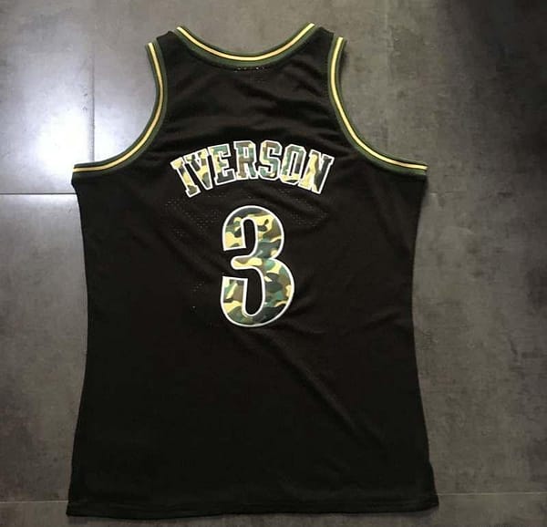 Men's Allen Iverson Black Retro Classic Team Jersey - Image 11