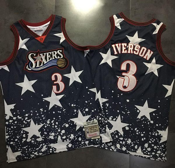 Men's Allen Iverson Black Retro Classic Team Jersey