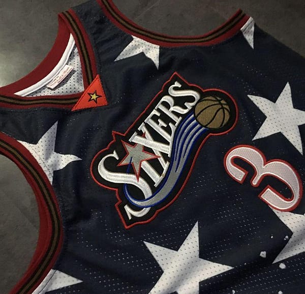 Men's Allen Iverson Black Retro Classic Team Jersey - Image 2