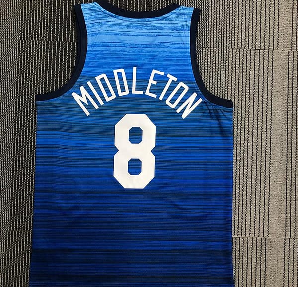 Thai Version Men's Khris Middleton Navy USA Basketball Player Jersey - Image 2