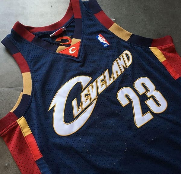 Men's LeBron James Navy Blue Retro Classic Team Jersey - Image 2
