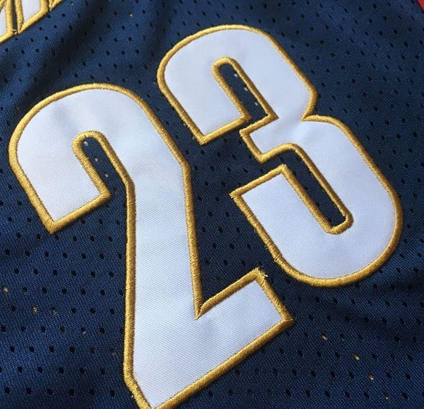 Men's LeBron James Navy Blue Retro Classic Team Jersey - Image 5