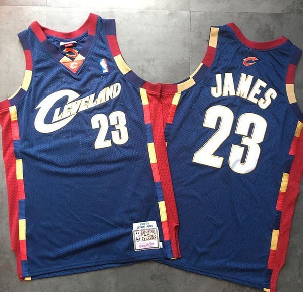 Men's LeBron James Navy Blue Retro Classic Team Jersey