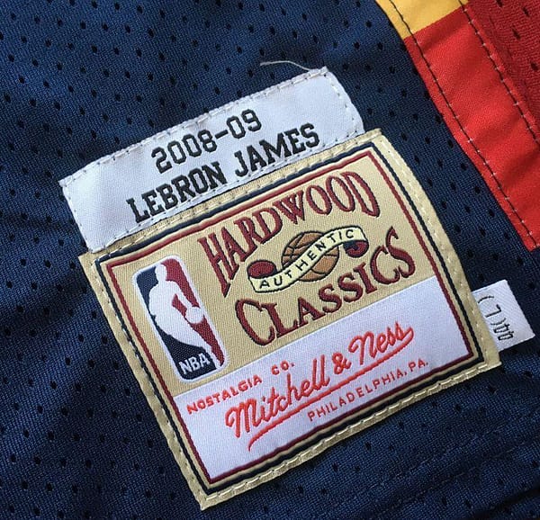 Men's LeBron James Navy Blue Retro Classic Team Jersey - Image 6