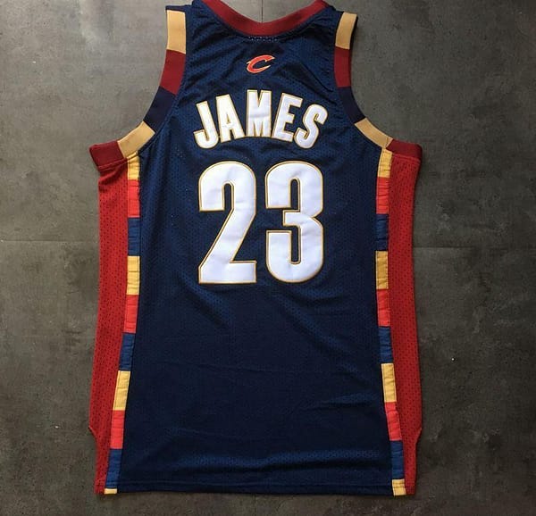 Men's LeBron James Navy Blue Retro Classic Team Jersey - Image 7